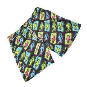 Maui and Sons‎ Shark Board Shorts Swim Trunks 90s Vintage Neon Mens L